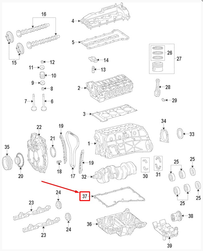 NEW MERCEDES-BENZ E-CLASS W212 ENGINE OIL PAN GASKET A6510140280 ORIGINAL