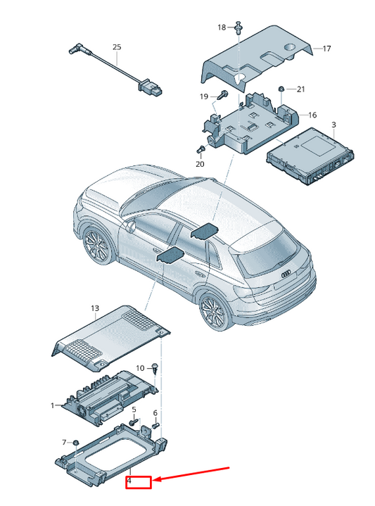 NEW AUDI Q3 F3 CENTRE LEFT AMPLIFIER HOLDER 81A907390 ORIGINAL