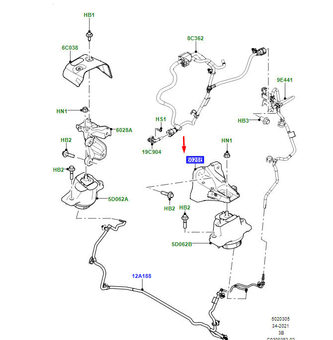 new land rover range rover velar l560 left side engine bracket lr169953 original