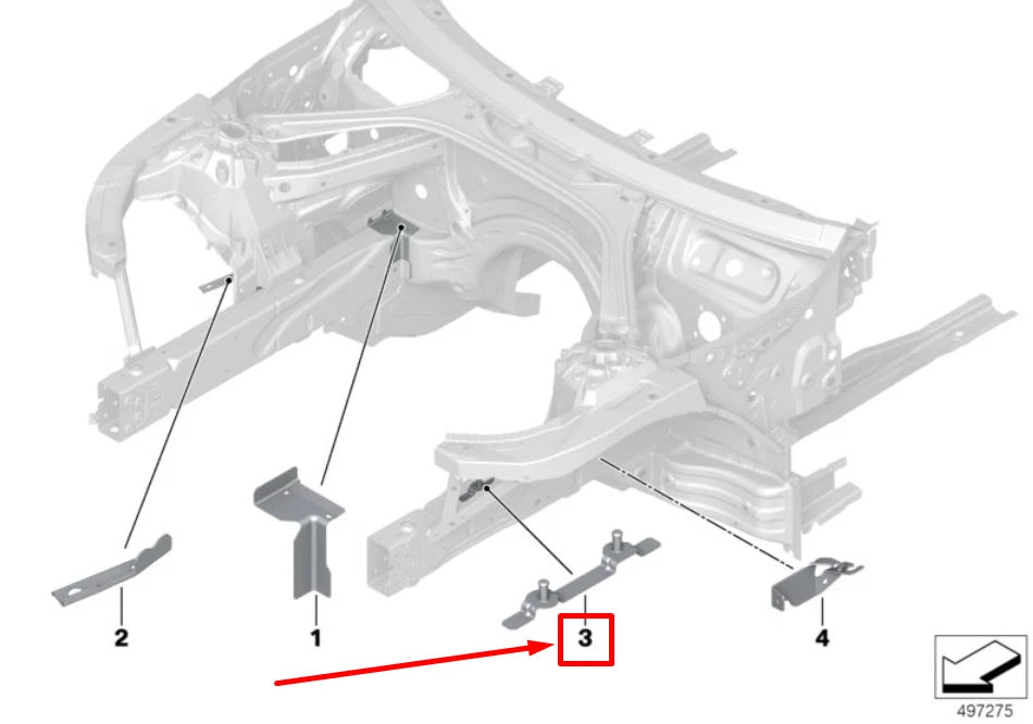 NEW BMW 3 G20, G28 FENDER RAIL BRACKET 7488043 41007488043 ORIGINAL