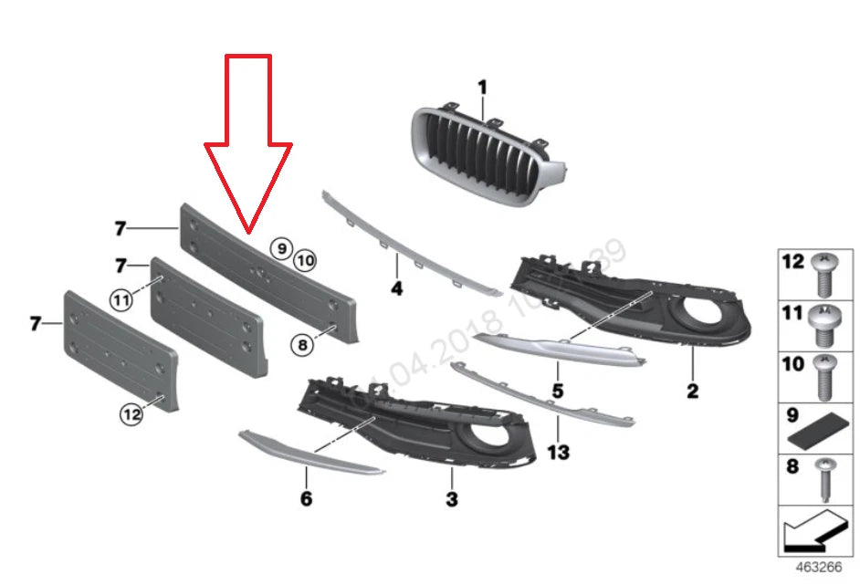 NEW BMW 3 F30 FRONT BUMPER LICENSE NUMBER PLATE SUPPORT 51137396926 2016