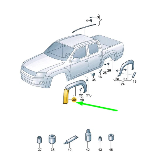 NEW VW AMAROK 2H FRONT LEFT WHEEL FRONT COVER 2H6853727GRU ORIGINAL
