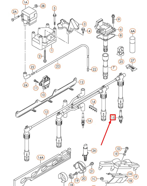 NEW VOLKSWAGEN CADDY 2K SPARK PLUG 'LONGLIFE' 101905610A ORIGINAL