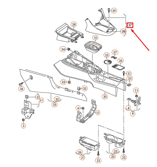 NEW VOLKSWAGEN GOLF MK6 FRONT CONSOLE COVER 5K0863680B81X