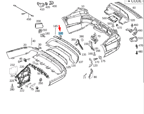 NEW MB GLS X166 REAR BUMPER TOW HOOK EYE COVER CAP A1668851201 ORIGINAL