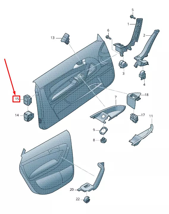 NEW AUDI Q7 4L FRONT LEFT DOOR ALARM SWITCH TRIM 4F09595275PR ORIGINAL