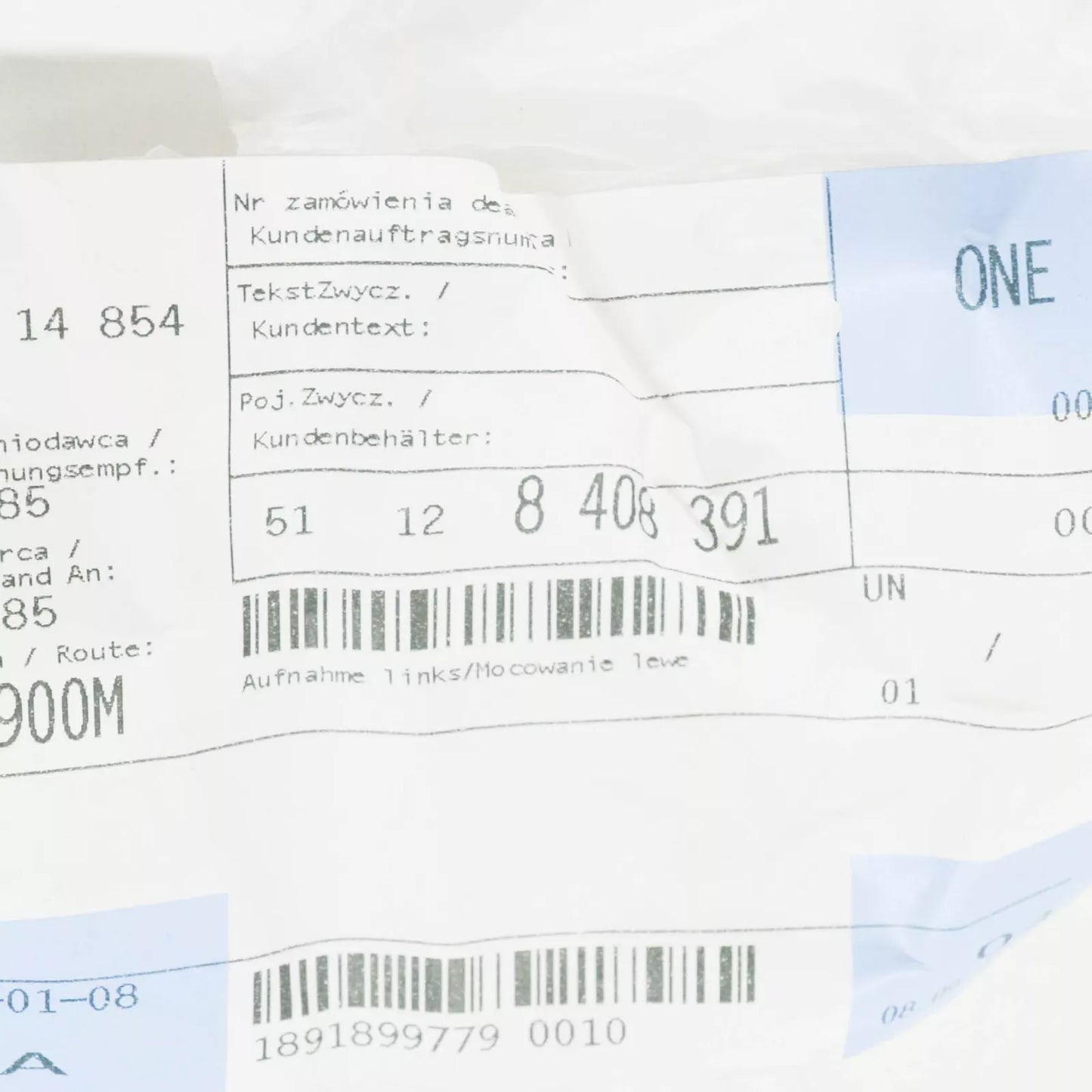 NEW BMW X5 E53 REAR LEFT PDC SENSOR OUTER SUPPORT BRACKET 51128408391 ORIGINAL