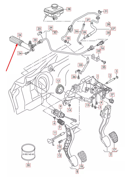 NEW AUDI Q5 8R CLUTCH SLAVE CYLINDER 8K0721257A ORIGINAL
