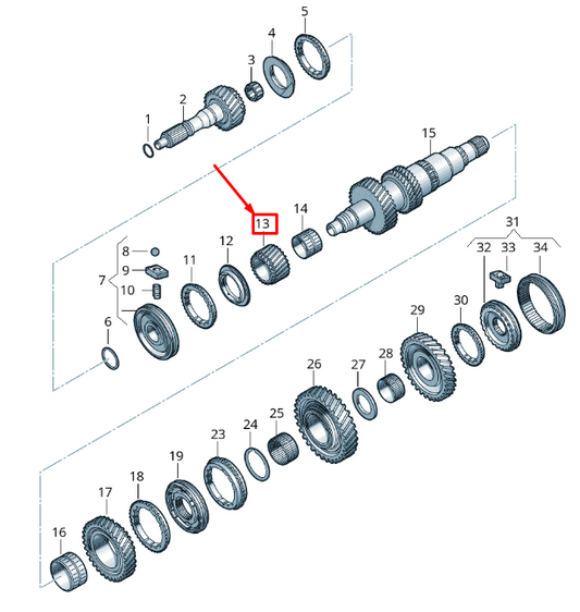 NEW VOLKSWAGEN CRAFTER 2F MK1 6TH CHANGE GEAR 0B7311350 ORIGINAL