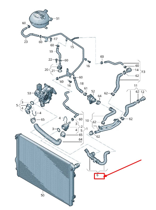 NEW VW BEETLE 5C ENGINE COOLANT HOSE 5C0122073D ORIGINAL