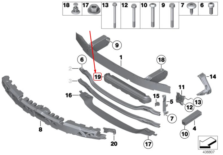 NEW BMW M5 F10 FRONT SUPPORT CENTER M SHOCK ABSORBER 51118057219 ORIGINAL