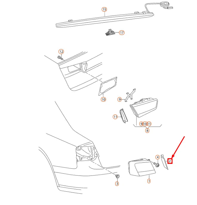 NEW AUDI A6 AVANT C7 REAR RIGHT TAIL LIGHT TRIM 4G9945254A