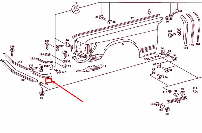 NEW MERCEDES-BENZ SL R107 FRONT LEFT HEADLIGHT TRIM A1078800340 ORIGINAL