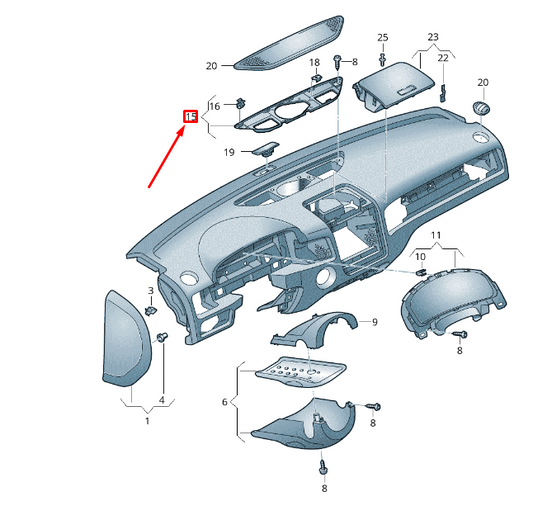 NEW VW TOUAREG 7P MK2 DASH PANEL UPPER CENTRE SUPPORT 7P68588639B9 ORIGINAL