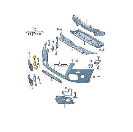 NEW AUDI Q5 8R FRONT BUMPER RIGHT GRILLE COVER 8R0807246 ORIGINAL