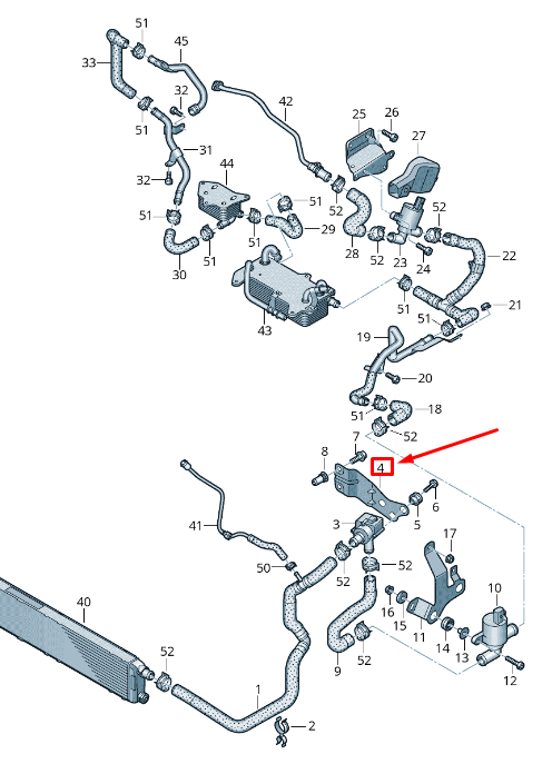 NEW AUDI RSQ8 ENGINE COOLANT PUMP BRACKET 4M0121079AE ORIGINAL