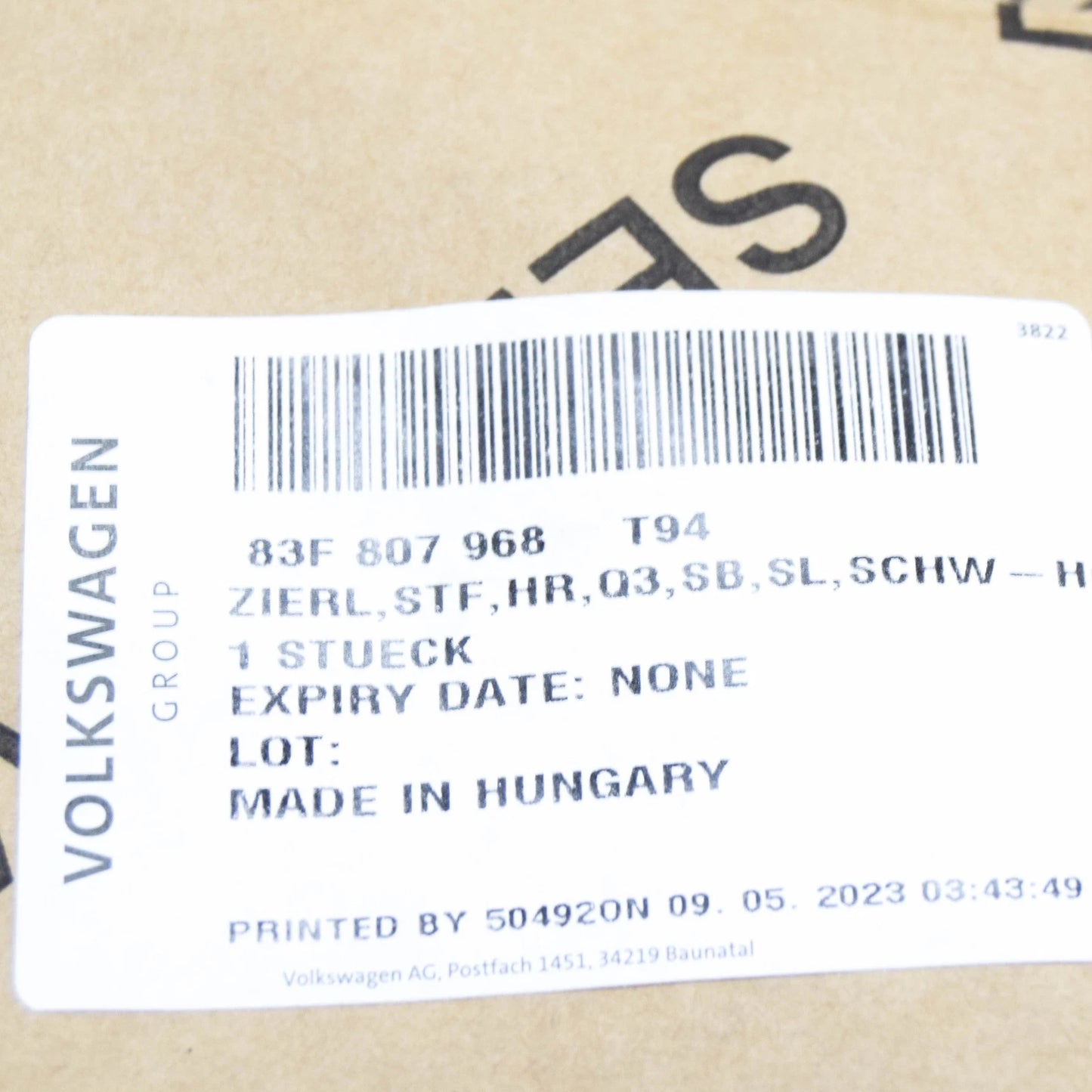 NEW AUDI Q3 F3 SPORTBACK REAR BUMPER COVER RIGHT TRIM 83F807968T94 ORIGINAL