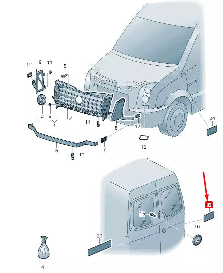 NEW VW CRAFTER 2F MK1 REAR WING DOOR MANUFACTURER'S BADGE 2E0853675A
