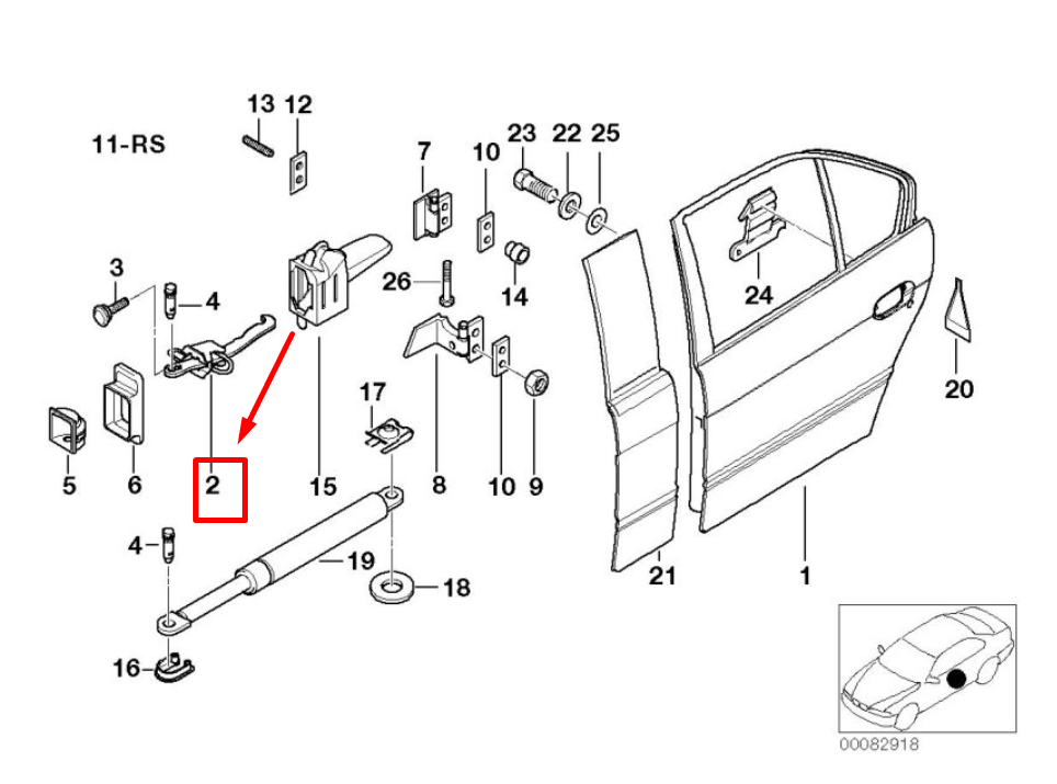 new bmw 7 e38 rear door brake 51228234605 8234605 original