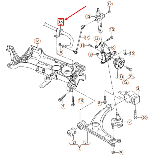 NEW VOLKSWAGEN CC FRONT STABILIZER 3C0411303AC ORIGINAL