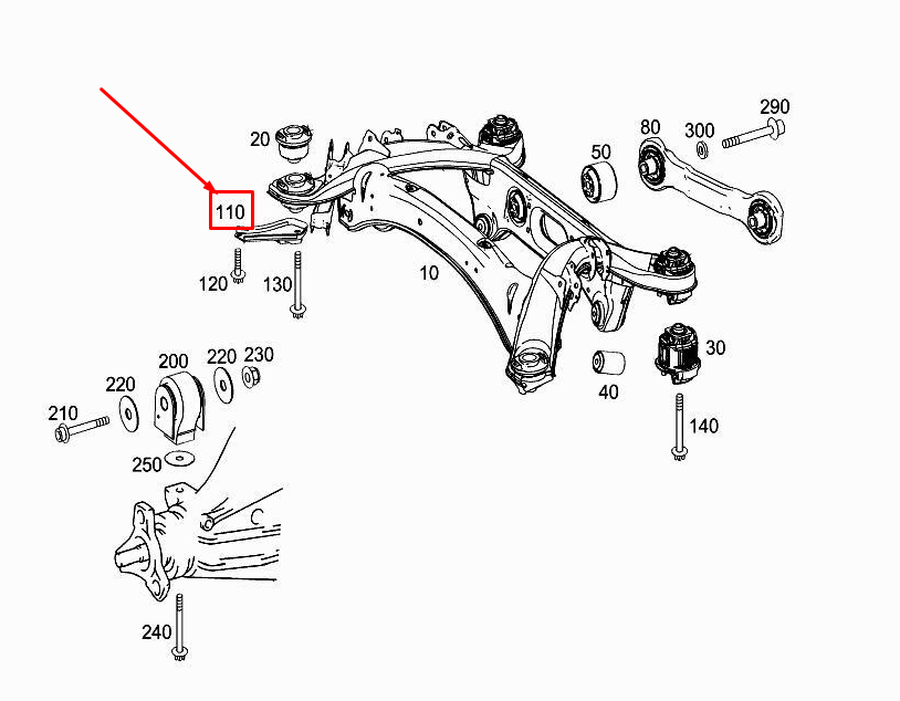 new mercedes-benz e cabrio a207 rear right axle end stop a2073520246 original