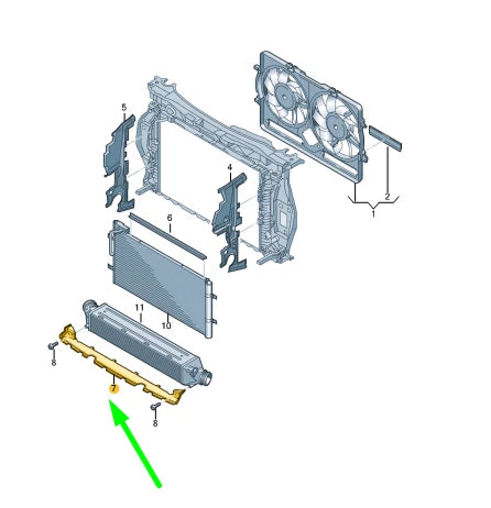 NEW AUDI RS Q3 8U RADIATOR AIR GUIDE 8U0121329B