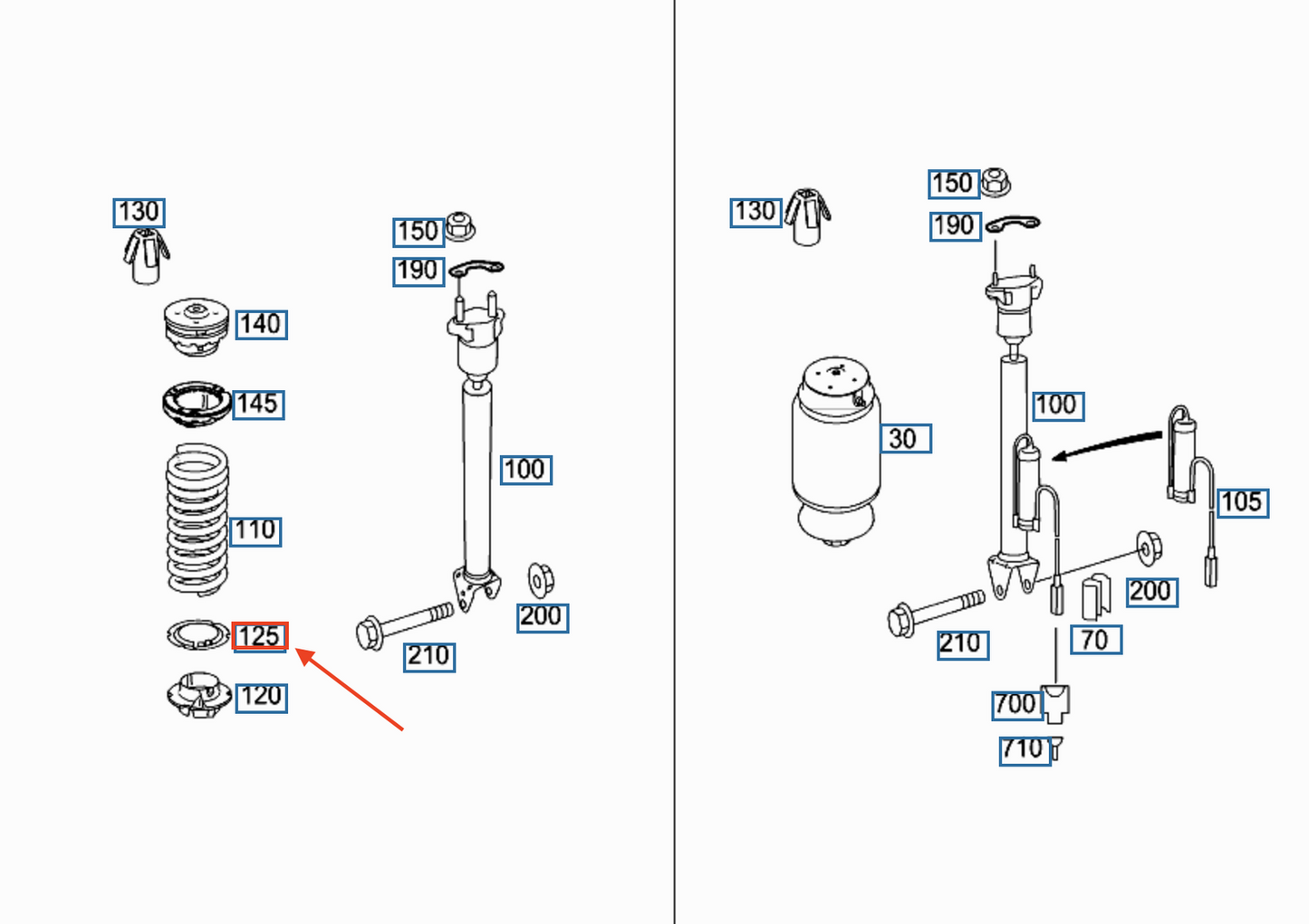 NEW MERCEDES-BENZ ML W164 FRONT SPRING SHIM A1643240084 ORIGINAL