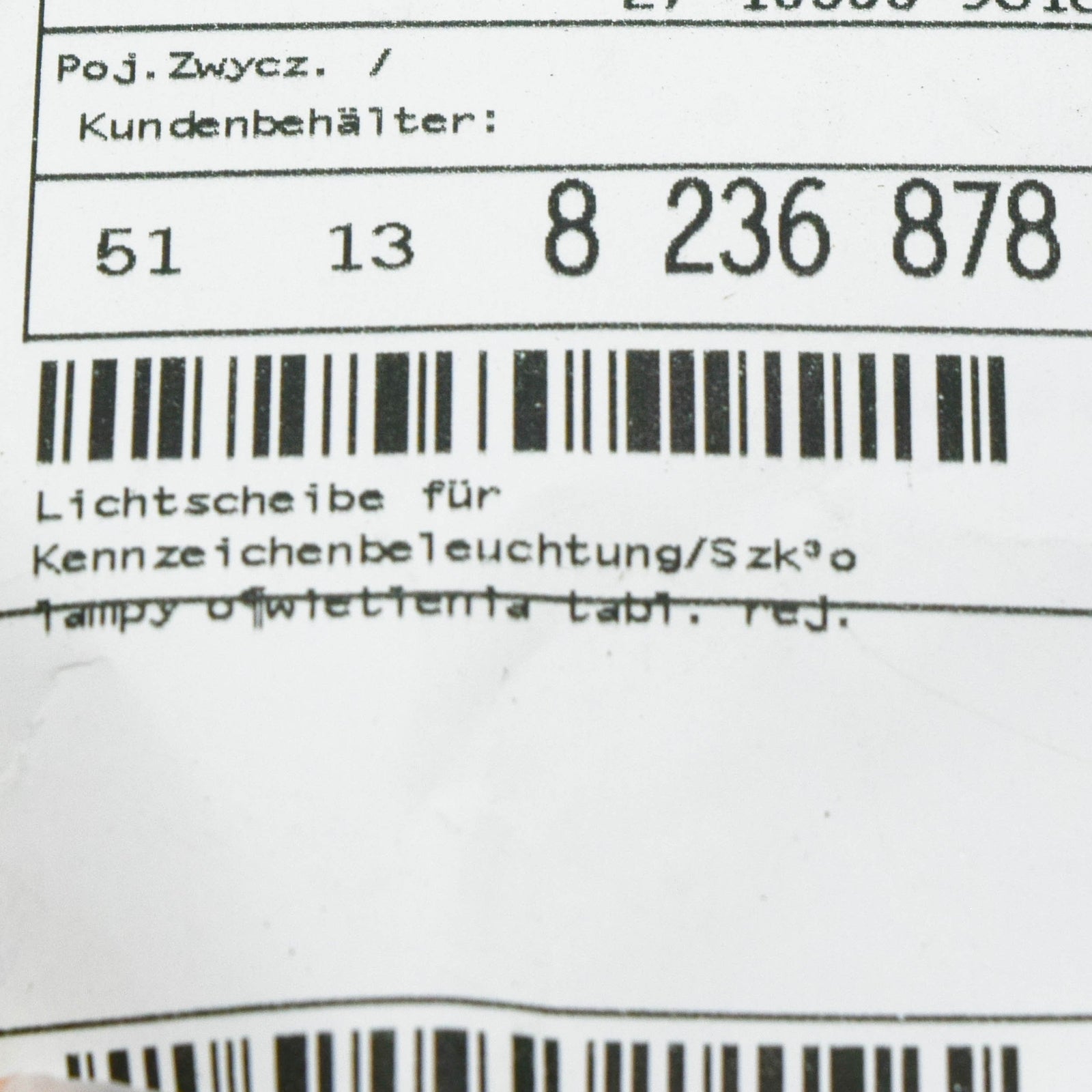 new bmw 5 e39 licence plate light lens 51138236878 8236878 original