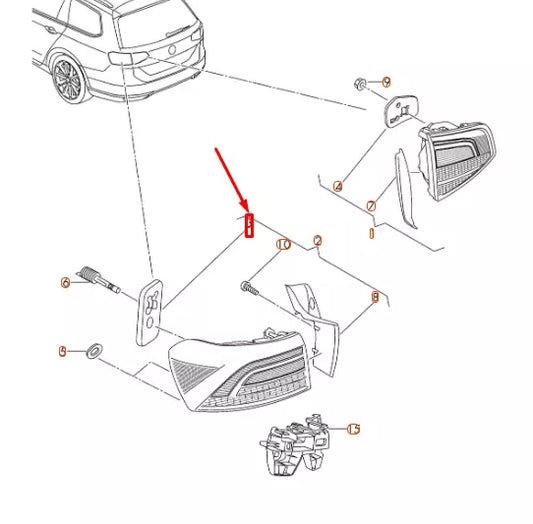 NEW VW PASSAT VARIANT B8 REAR OUTER TAILLIGHT SEAL 3G9945191 ORIGINAL
