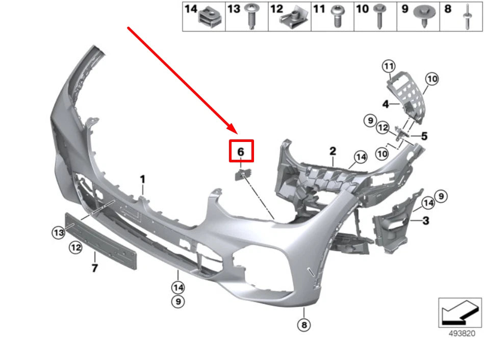 NEW BMW X5 G05 FRONT LEFT PMA SENSOR MOUNTING 51118069241 8069241 ORIGINAL
