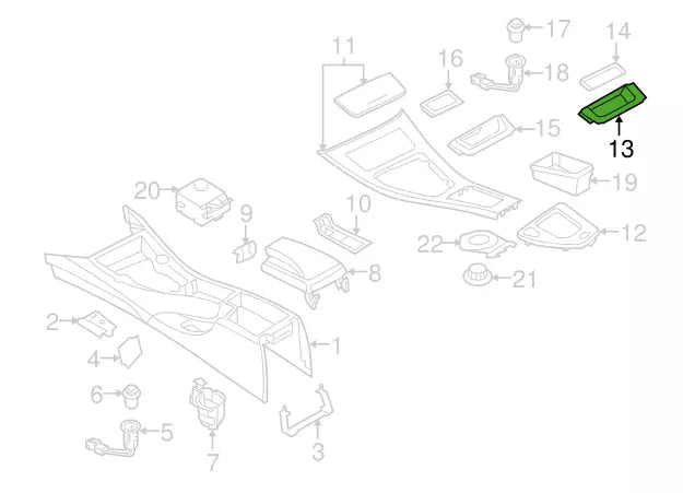 NEW BMW 3 E90 STORAGE TRAY FOR GLASSES 51167132376 7132376 2008 ORIGINAL