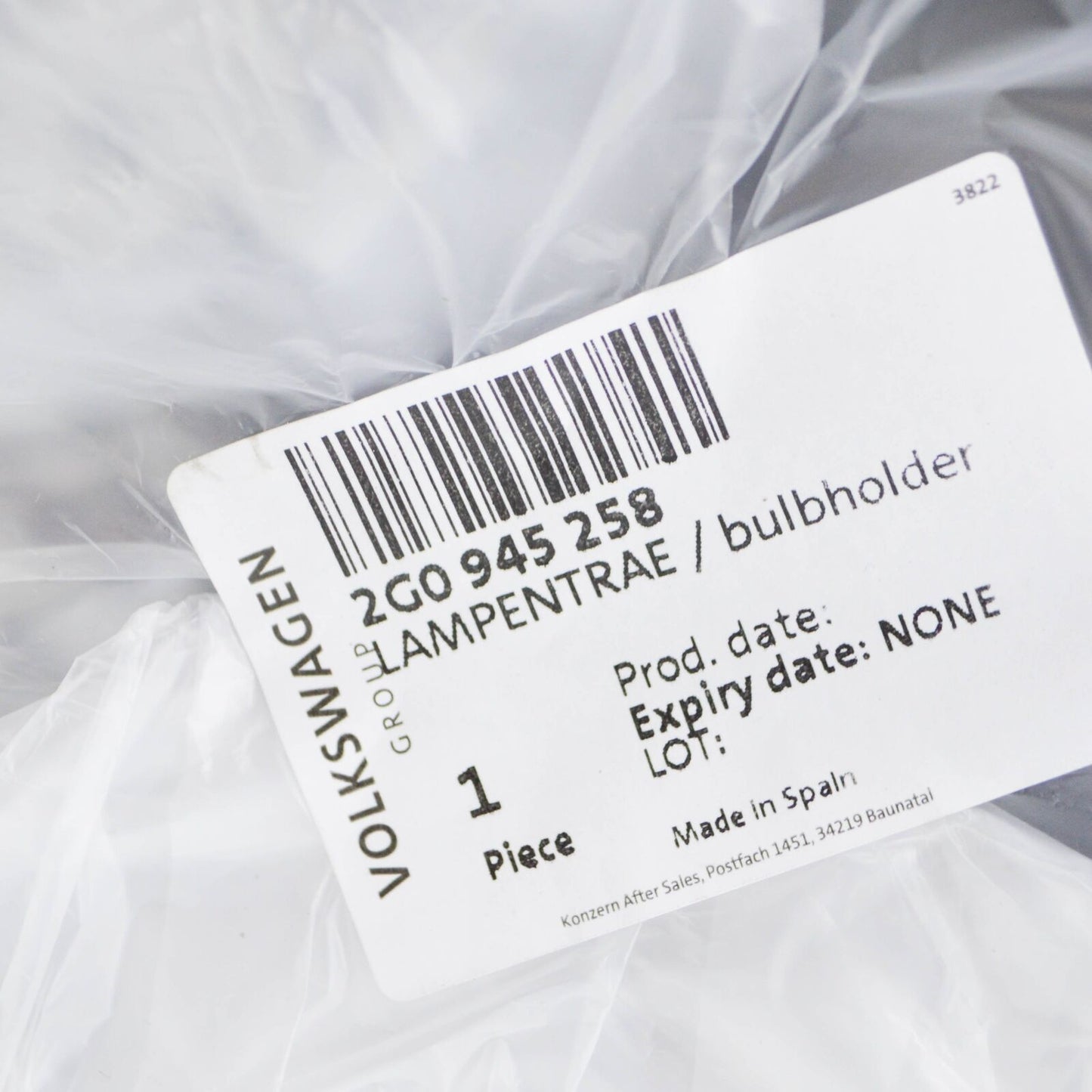 NEW VOLKSWAGEN POLO 6R REAR RIGHT BULB HOLDER 2G0945258 ORIGINAL