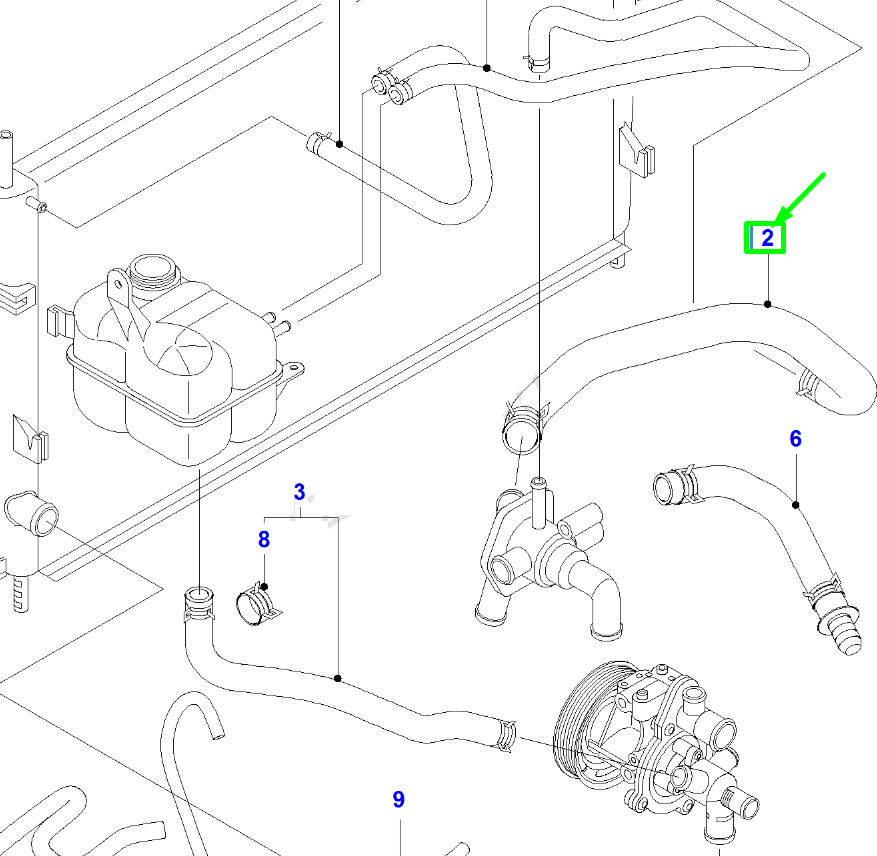 new ford transit mk3 radiator cooling system upper hose 4042235 original