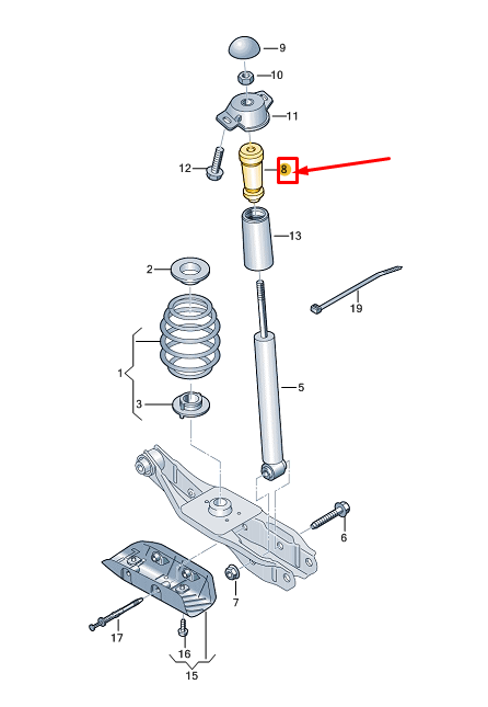 new vw id.3 e11 rear shock absorber stop buffer 1ea511357d original