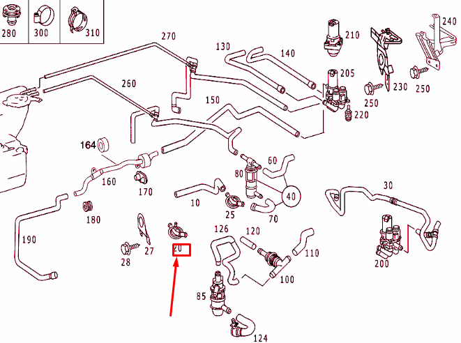 NEW MERCEDES-BENZ S W220 HEATER HOSE CONNECTOR A2208320015 ORIGINAL