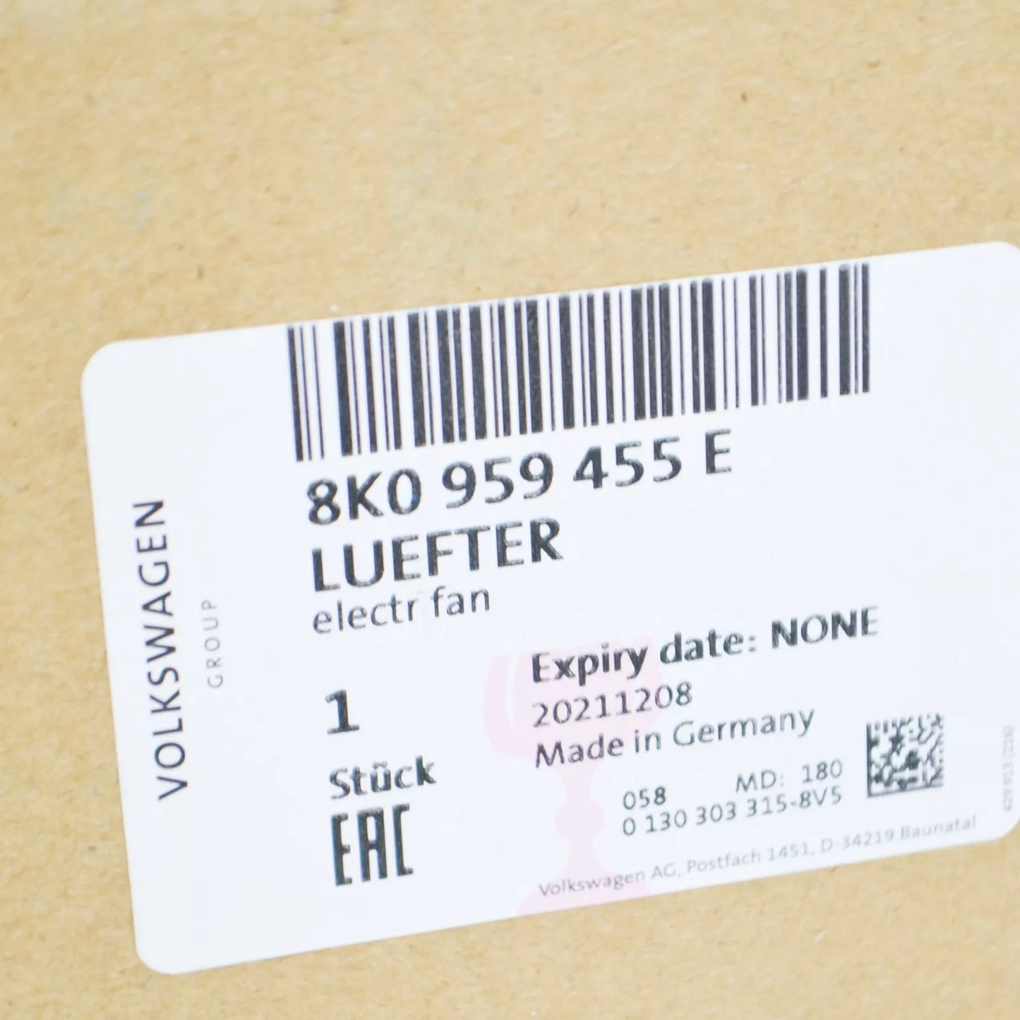 NEW AUDI A4 B8 RADIATOR FAN WITH CONTROL UNIT 8K0959455E ORIGINAL