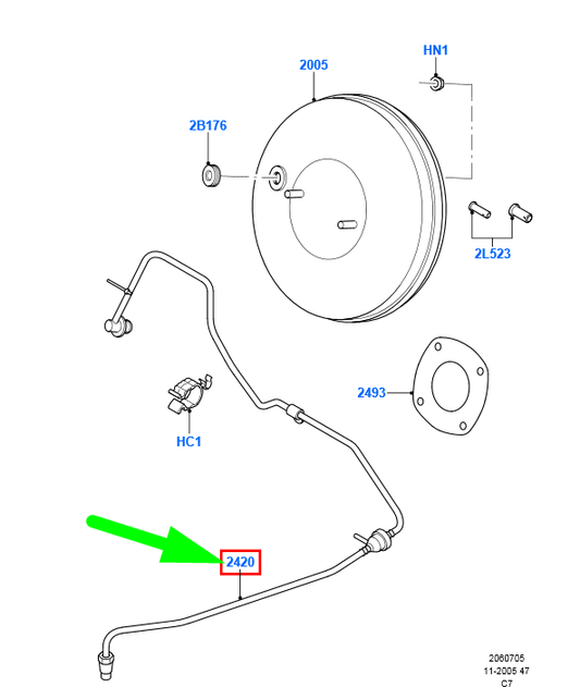 new ford transit connect mk1 brake booster vacuum tube lhd 1517776 original