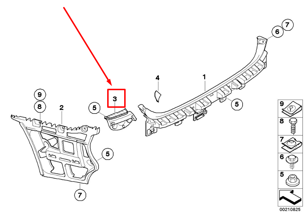 new bmw 3 e90 rear bumper left mounting bracket 51127118193 7118193 original