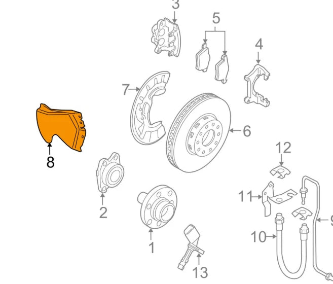 NEW VOLKSWAGEN PHAETON 3D FRONT BRAKE AIR GUIDE RIGHT 3D0615448G ORIGINAL