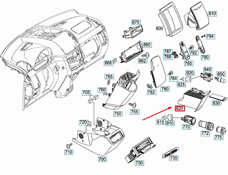NEW MB VITO W639 FRONT ASHTRAY DRINK HOLDER LHD A63968002589B51