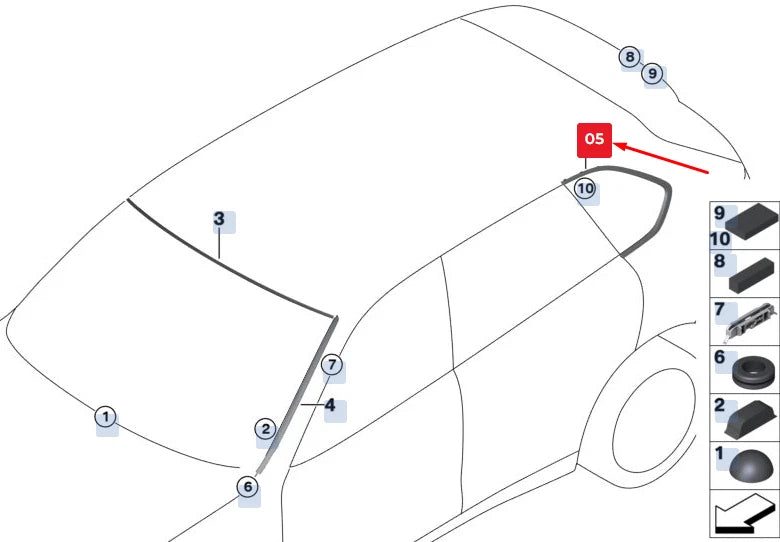 NEW BMW X5 F15 REAR RIGHT SIDE WINDOW FINISHER 51377465920 7465920 ORIGINAL
