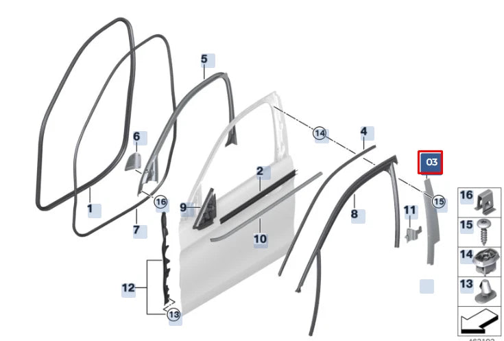 NEW BMW X6 F16 M F86 FRONT LEFT B-PILLAR FINISHER APPLIQUE 51337317789 ORIGINAL