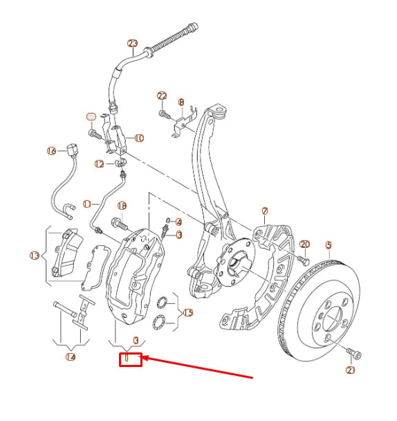 NEW VOLKSWAGEN TOUAREG 7P FRONT RIGHT BRAKE CALIPER 7L6615150A ORIGINAL