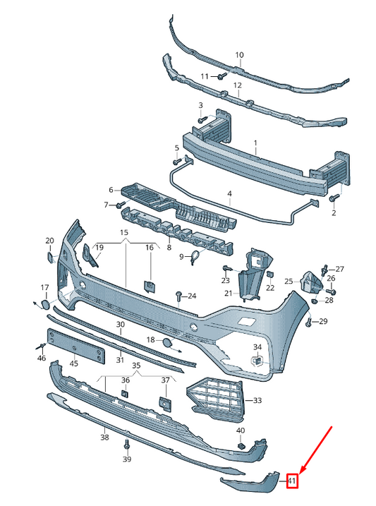 NEW VW TOUAREG CR FRONT LEFT BUMPER TRIM 7608074899B9 ORIGINAL