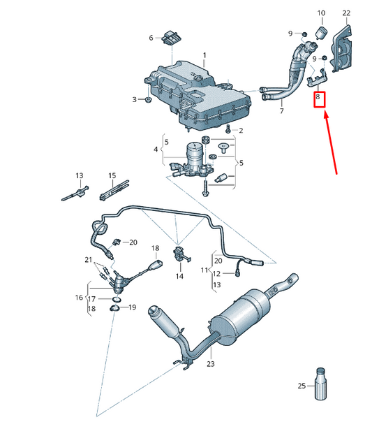 NEW VW TRANSPORTER VI T6 SCR REDUCTION AGENT PIPE BRACKET 7E0131327A ORIGINAL