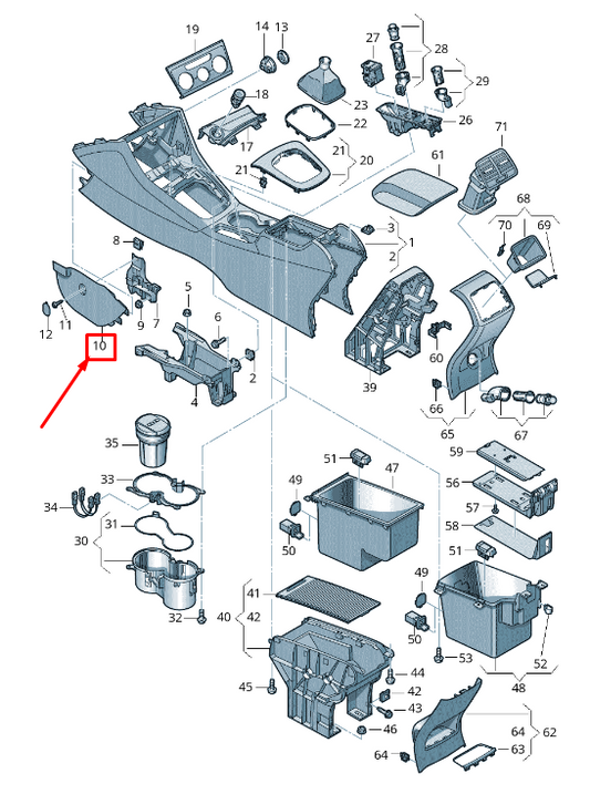 NEW AUDI RSQ3 8U RIGHT CENTER CONSOLE SIDE PANEL TRIM RHD 8U28633064PK ORIGINAL