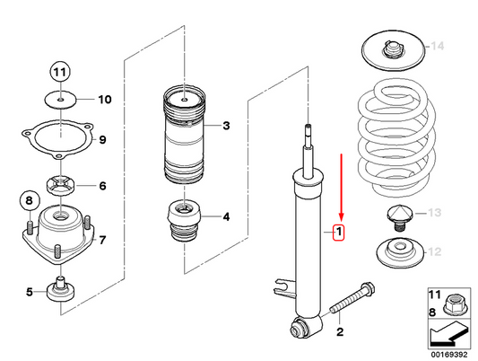 new bmw x5 e70 rear left shock absorber 33526781923 original