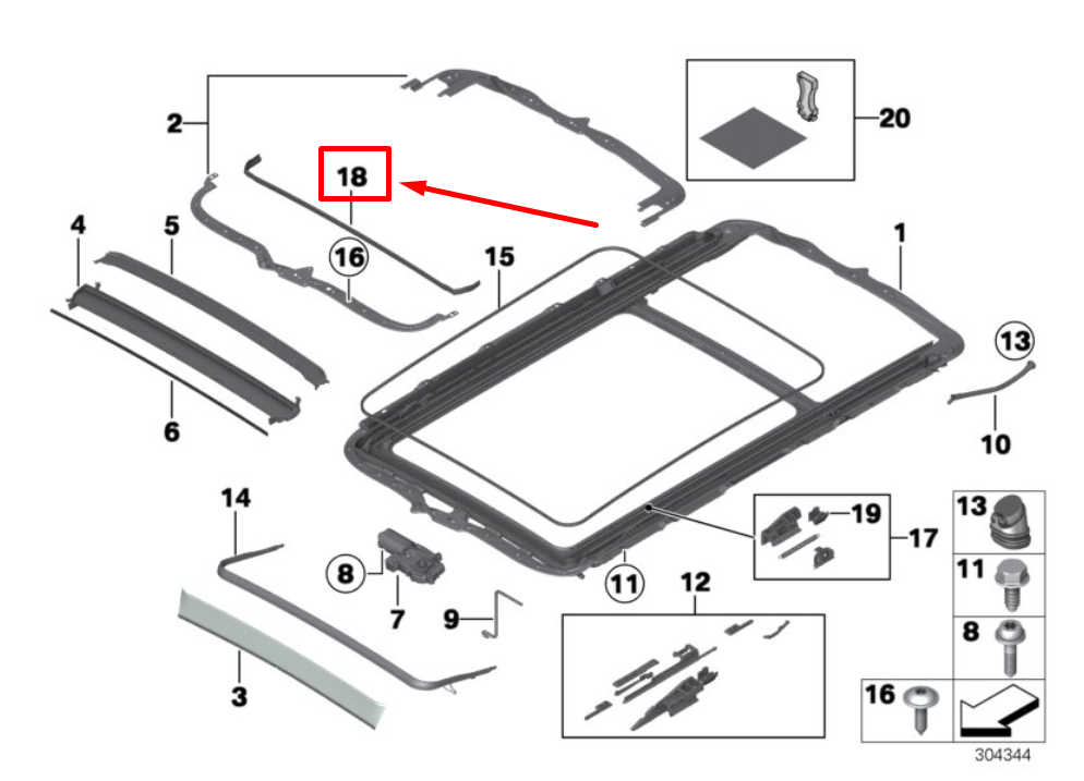 new bmw x5 e70 cross-member seal 54107199534 7199534 original