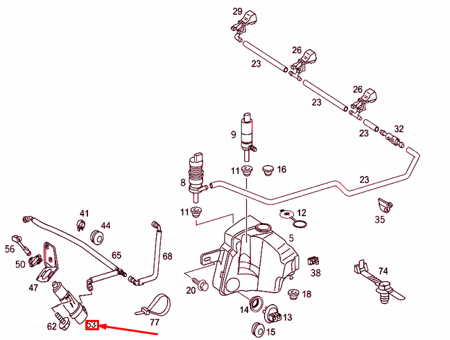 NEW MERCEDES-BENZ ML W163 HEADLAMP WASHER NOZZLE A1638600047 ORIGINAL