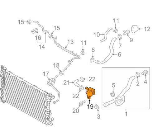 NEW AUDI A4 B8 HEATER CONTROL VALVE SOLENOID 4H0121671D ORIGINAL